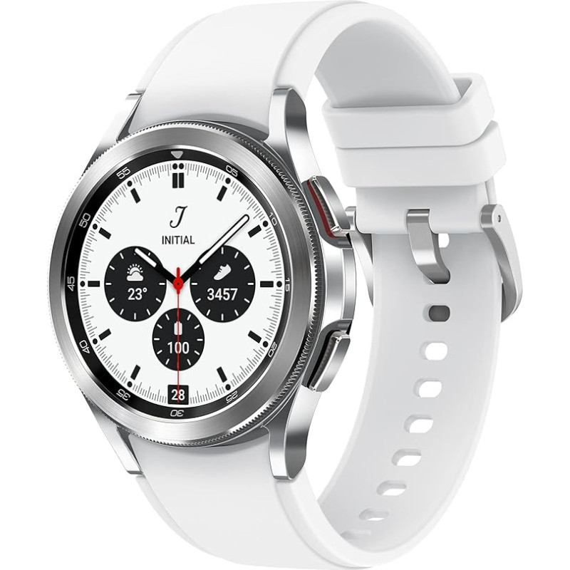 Samsung Galaxy Watch4 Classic, Round Bluetooth Smartwatch, Wear OS, Rotating Bezel, Fitness Watch, Fitness Tracker, 42 mm, Silver