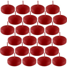 MGE - 24 Floating Candles - Decorative Candles - Floating Tea Lights - Tea Light for Water - Table Candles - 4 Hours Burning Time - Made in Spain - Red