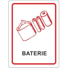 Gsg24 Lipdukas atliekų šiukšliadėžei BATTERY 16x12cm