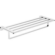 Sieninis rankšluosčių laikiklis voniai, 60 cm, nerūdijantis plienas, minimalistinis kvadratinis dizainas, tinka viešbučiams ir namams, chromas (sidabrinis, 60 cm)