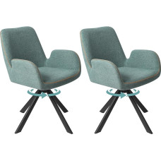 2 sukamosios valgomojo kėdės su porankiais - 360° ergonomiškos ir patogios kėdės su plačia sėdyne - skirtos valgomajam, svetainei ar biurui