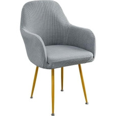 Virtuvės kėdžių kėdžių dangteliai 6 komplektų rinkinys 4 kėdžių dangteliai 6 dalių pilka su porankiu Biuro kėdės dangtelis Kukurūzų grūdų aksomo kėdžių apsauginis dangtelis Kėdės sėdynės pagalvėlė valgomojo kambariui Vestuvių šalis Viešbutis