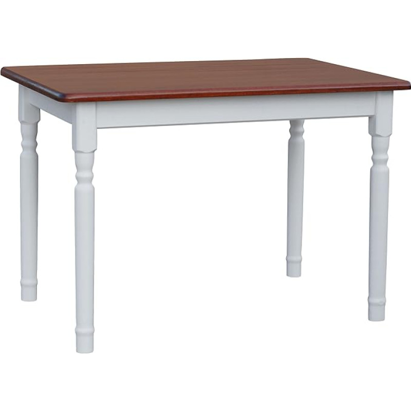 koma Calvados valgomojo stalas 100 x 70 cm pušies masyvo baltos spalvos