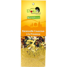 Ratatouille Couscous à la Provence 175 g Ekologiškas ekologiškas kuskuso mišinys su daržovėmis ir prieskoninėmis žolelėmis - greitai paruošiamas patiekalas (2 porcijos, 5 min. paruošimo)