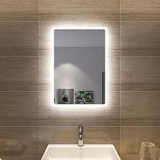 SONNI Vonios veidrodis su apšvietimu, 60 x 40 cm LED vonios veidrodis su sieniniu jungikliu, sieninis veidrodis, šviesus veidrodis, IP44