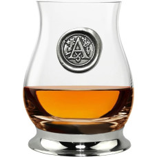 English Pewter Company Glencairn Monogram Monogram Initial Whisky Blender Glass - unikali dovana vyrams su pasirinkta inicialu, 350 ml [WGP104] (D)