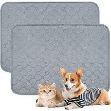 Pack of 2 Washable Puppy Pads, Dog Training Pads, 50 x 70 cm, Washable Puppy Pads, Super Absorbent Dog PIPI Pads, Waterproof and Non-Slip, for Dog Training, Floors, Cars