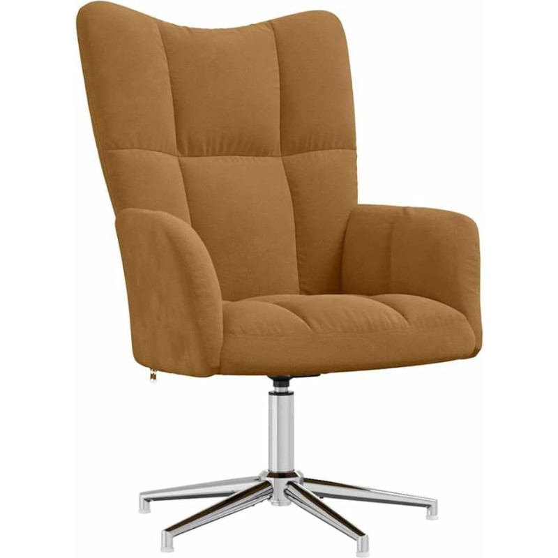 vidaXL Recliner kėdė Pasukama TV kėdė Minkšta kėdė Atsipalaidavimo kėdė Fotelis Sparnų kėdė Gyvenamasis kambarys Rudas aksomas