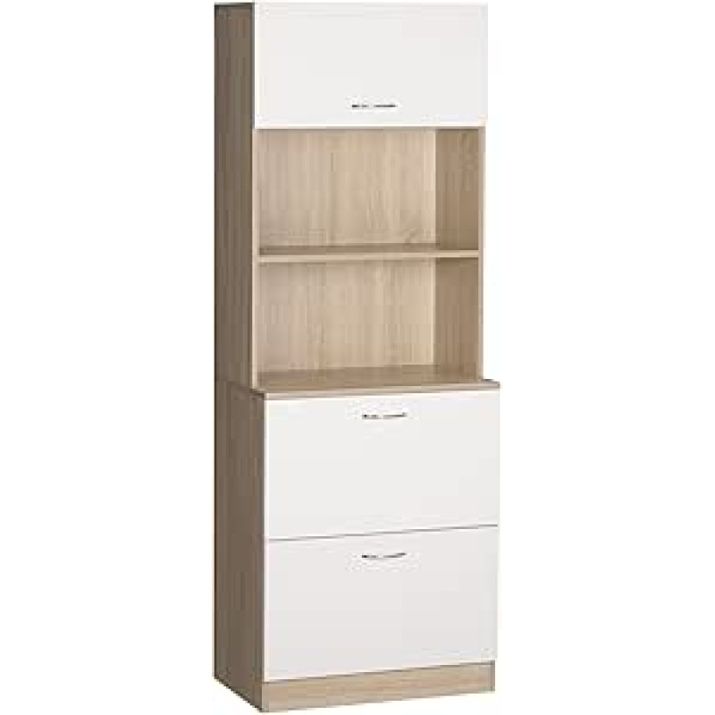 HOMCOM Balta MDF virtuvės spintelė 2 stalčiai 1 spintelė + didelis viršus 60 x 38 x 168 cm