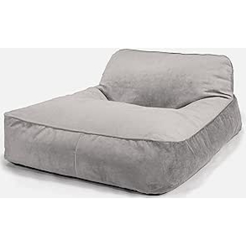 Lounge Pug, sofa lova Bean Bag Chaise Lounge Velvet Silver