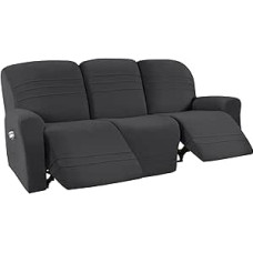 GAMUKAI 5 pakuočių paklotų kėdžių sofos užvalkalai Fleece Stretch Lounger Couch Covers for 3-Seater Lounger Sofa Protective Covers Furniture Protector (Dark Grey)