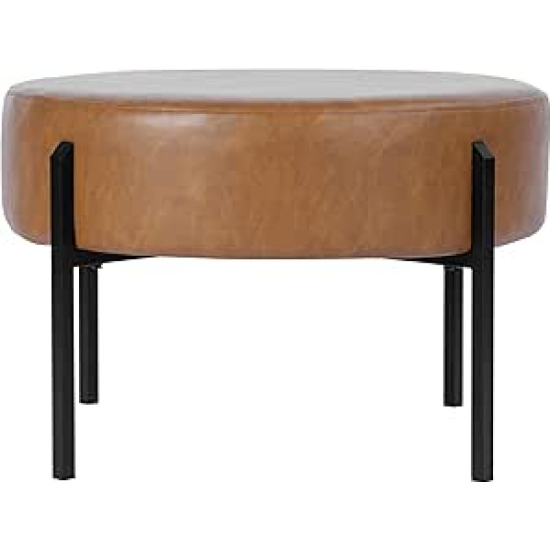 HomePop Modernus apvalus Osmanų namų dekoras Paminkštintas apvalus Velveto kojūgalis Osmanų Karmelio dirbtinės odos mažas