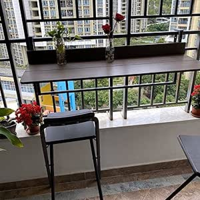 Hängetisch, Bartheke, Hängeklapptisch, Esstisch, moderner Balkonschreibtisch, Essregal aus Legierung, klappbarer und Verstellbarer Balkongeländertisch für Terrassen, Garten-Esszimmermöbelti