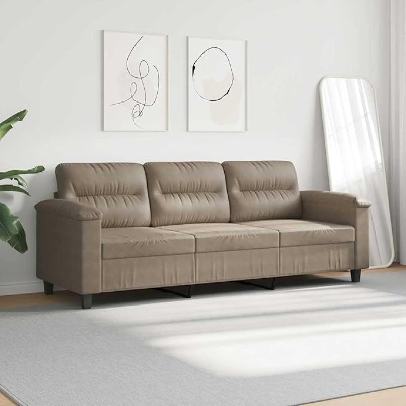 3-sitzer-Sofa Sofa Sofa Loungesofa Polstersofa Relaxsofa Gästesofa Wohnzimmersofa Relaxcouch für Schlafzimmer Gästezimmer Taupe 180 cm Mikrofasergewebe