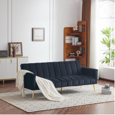 Sulankstoma sofa lova, sofa lova su miego funkcija, sofa lova su didele sofa lova, tinkama svetainei, miegamajam, namų kinui, svečių kambariui (juoda)