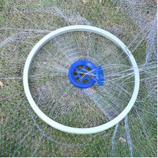 Cocoarm Fischernetz Hand Überwurf Angelnetz aus Nylon Angeln Net Tragbares Erweiterbar Nylon Mesh Net mit 8m Hand String Schwere Ring 3 Durchmesser