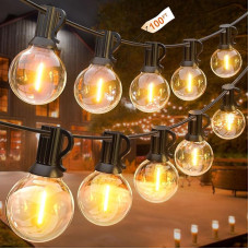 30 m LED pasakų žiburiai G40 girliandos Lauko elektros tinklo maitinimas, plastikinės lemputės, atsparios vandeniui IP45 su 1 W 50 + 2 lemputėmis sodui, verandai, kiemui, bistro, vakarėlių dekoravimui GLUROO