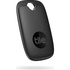 Tile Pro (2022) Bluetooth Item Finder, 1 Piece, 120 m Range, Works with Alexa and Google Smart Home, iOS and Android Compatible, Find Your Keys, Remote Controls and More, Black