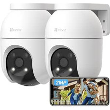 EZVIZ 2MP Outdoor Surveillance Camera, WLAN IP Camera with 360° Coverage and Two-Way Audio, Person Detection with Smart Tracking, Active Defence with Sound and Light, Waterproof, C8c 2 Pack