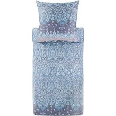 Bassetti Isolabella 9329903 Bed Linen + 1 Pillowcase 100% Cotton Satin in Azure Blue C1, Dimensions: 135 x 200 cm + 1 K 80 x 80 cm