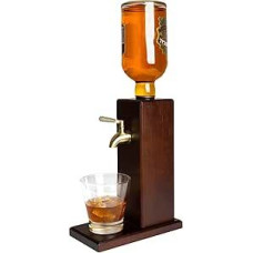 Counter Liqueur Dispenser for Home Bars - Wooden Whiskey Dispenser with Food-Grade All-Metal Valve - Alcohol & Whisky Bar Dispenser for Stylish Presentation, Whiskey Gifts for Men by Ash
