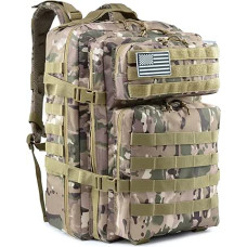 Long Keeper Tactical Military Backpack Large 45L Trekking Backpack Hiking Backpack Men Women Molle Survival Backpack Waterproof Backpack for Outdoor Travel Camping Trekking