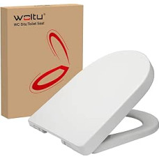 WOLTU WS2544 Toilet Lid Seat with Soft-Close Mechanism, Plastic, Fast Fix / Quick Attachment, Soft Close Hinge Antibacterial