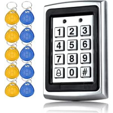 YAVIS Metal Code Lock Door Opener Access Control Keyboard 125 kHz EM Card Reader Weigang 26 + 10 Key Fob RFID Proximity Door Entry Access Control System