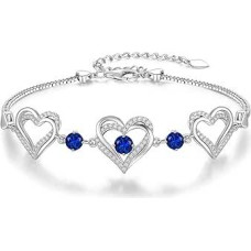 CDE Armband Damen 925 Sterling Silber Herz Rosegold Geschenk für Sie Geburtsstein Armbänder Frauen Schmuck Weihnachten Valentinstag Geburtstags Muttertags
