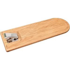 B4K® 570 x 200 x 20 cm oak filleting board, antibacterial surface, oiled, extra strong stainless steel clamp, kitchen board for filleting fish, chopping board for filleting