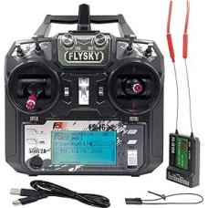 DTXMX Flysky FS-i6X 10 kanalų RC siųstuvas 2.4G nuotolinio valdymo su FS-iA10B 10CH imtuvu Radijo valdymo sistema, skirta fiksuotam lėktuvui FPV Racing Drone Mode 2