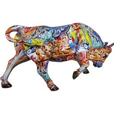 Casablanca Dekoratyvinė figūrėlė Gyvūno figūrėlė Taurus - Gatvės meno dizaino iš dervos - Spalva: Daugiaspalvė Spalva 27 cm aukštis