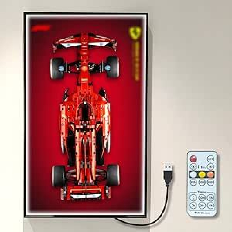 Lego Technic Ferrari FS-24 F1 lenktyninis automobilis, 42207, su LED rėmeliu, skirtas 