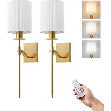 EDISHINE 2 akumuliatorinių sieninių šviestuvų pakuotė Vidaus RGB LED sieninis šviestuvas be maitinimo jungties, belaidis sieninis šviestuvas, reguliuojamas nuotolinio valdymo pultu, 12 spalvų, 2 dinaminiai režimai ir 3 spalvų temperatūros, USB
