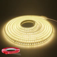 LED juosta 20 m, itin ryški LED juosta 220 V 230 V tiesioginis prijungimas, vandeniui atspari IP65 LED juosta su jungikliu, 4000 K LED šviesos juosta virtuvei, vonios kambariui, darbo stalui, LED šviesos juosta neutrali