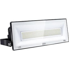 CREATESTAR LED Strahler Außen 200W, Superhell 24000LM LED Fluter Außen, 6500K Kaltweiß Außenstrahler mit IP66 Wasserdicht, Led Scheinwerfer für Garten, Garage, Stadion, Sportplatz