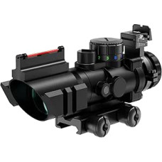 Prizminis optinis taikiklis 4x32 raudonas žalias žalias mėlynas 4x didinimas ir 20mm/22mm medžioklei