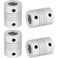 sourcing map Flexible Kupplungen, 6,35 mm bis 10 mm, Gelenkverbinder aus Aluminiumlegierung, flexible Wellenkupplungen, Motorkupplung für 3D-Drucker, CNC-Maschine, Motorführung, DIY-Encoder D25 x L 19
