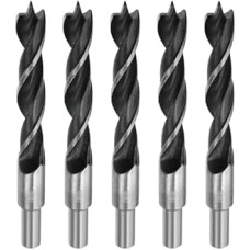 sourcing map Brad Point Bohrer 18 mm Durchmesser, gerader Rundschaftbohrer, metrische Zopfspitze, 3,2 cm Bohrtiefe, Spiralbohrer für Tischler, Holzbearbeitung, Kunststoff, Gummi, 5 Stück