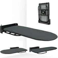 Folding Ironing Board with Wall Mounting, 180° Rotatable Space-Saving Ironing Boards, Wall Mounted Ironing Boards 92 x 32 cm, Foldable Ironing Boards with Heat Resistant Cover, Patent No