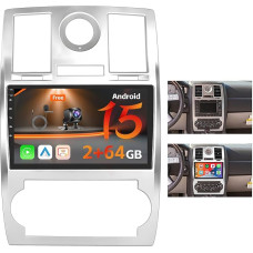 Hikity 2+64G Android Car Radio for Chrysler 300C 300 2005-2009 with Wireless Carplay Android Car, 9 Inch Touchscreen GPS Navigation Radio with Mirror Link WiFi Bluetooth FM RDS EQ SWC Reversing Camera