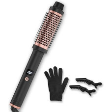 Terminis šepetys 3 in 1, garbanojimo šepetys, 38 mm terminis šepetys, LCD ekranas 120-200 °C, dvigubas PTC šilumos šepetys, naudojamas kaip šukos, tiesintuvas, garbanojimo lygintuvas, didina plaukų apimtį, pučia garbanas, tiesina plaukus