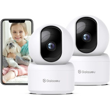 GALAYOU 2K Indoor Surveillance Camera, Baby Monitor with Indoor Camera, Dog Camera/Pet Camera with App, WiFi Camera Indoor, Two-Way Audio, Works with Alexa & Google Home G2-2P