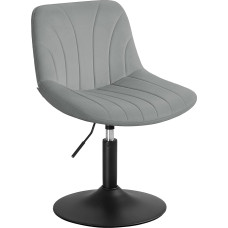 VASAGLE Makiažo taburetė su atlošu Reguliuojamas 360° pasukamas aukštis Miegamasis Valgomasis Velvet Cover Dove Grey LJB160GD01