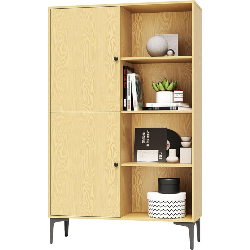 SUNXURY stiklinė vitrina su apšvietimu Ąžuolas 100 x 35 x 160 cm