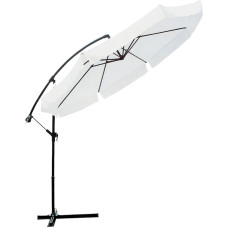 Avilia - Garden Parasol 300 cm Height 2.5 m with Decentralized Arm Fabric Waterproof and UV Resistant Crank Opening Modern Design for Outdoor Furniture - White