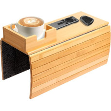 Sofa-Armlehne aus Holz, rutschfest, für Couch, Getränkehalter, Tisch, tragbar, Sofa, Snack-Halter, Armlehnen-Organizer für Snacks, Telefon, TV, Fernbedienungstassen