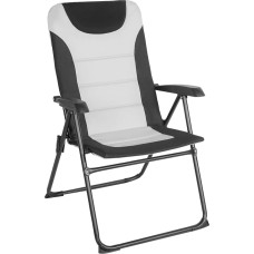 Homecall Folding Garden Chair with Padding and Adjustable Backrest - (Black and Cream White)