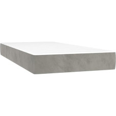 vidaXL Kišeninis spyruoklinis čiužinys Lovos čiužinys Kišeninis spyruoklinis čiužinys Putų čiužinys Šviesiai pilkas 80 x 200 x 20 cm Velvetas
