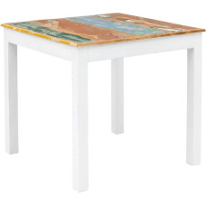 Woodkings Perth Valgomojo stalas mažas 80 x 80 cm Mediena Balta perdirbta mediena Valgomojo stalas Kaimo namų stilius Unikalus tikro medžio modernus dizainas Medžio masyvo valgomojo kambario baldai Namų baldai